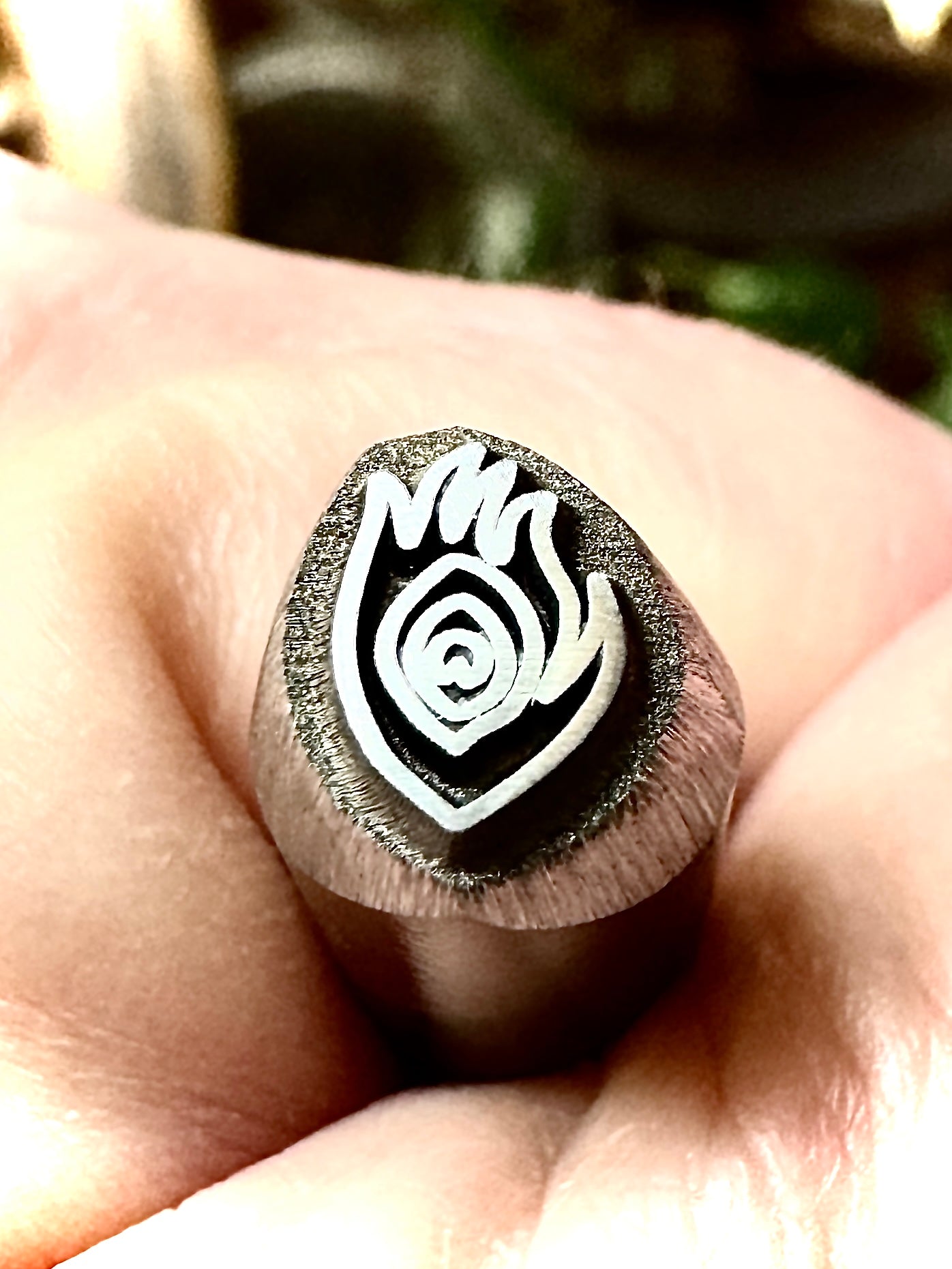 Peacock feather stamp