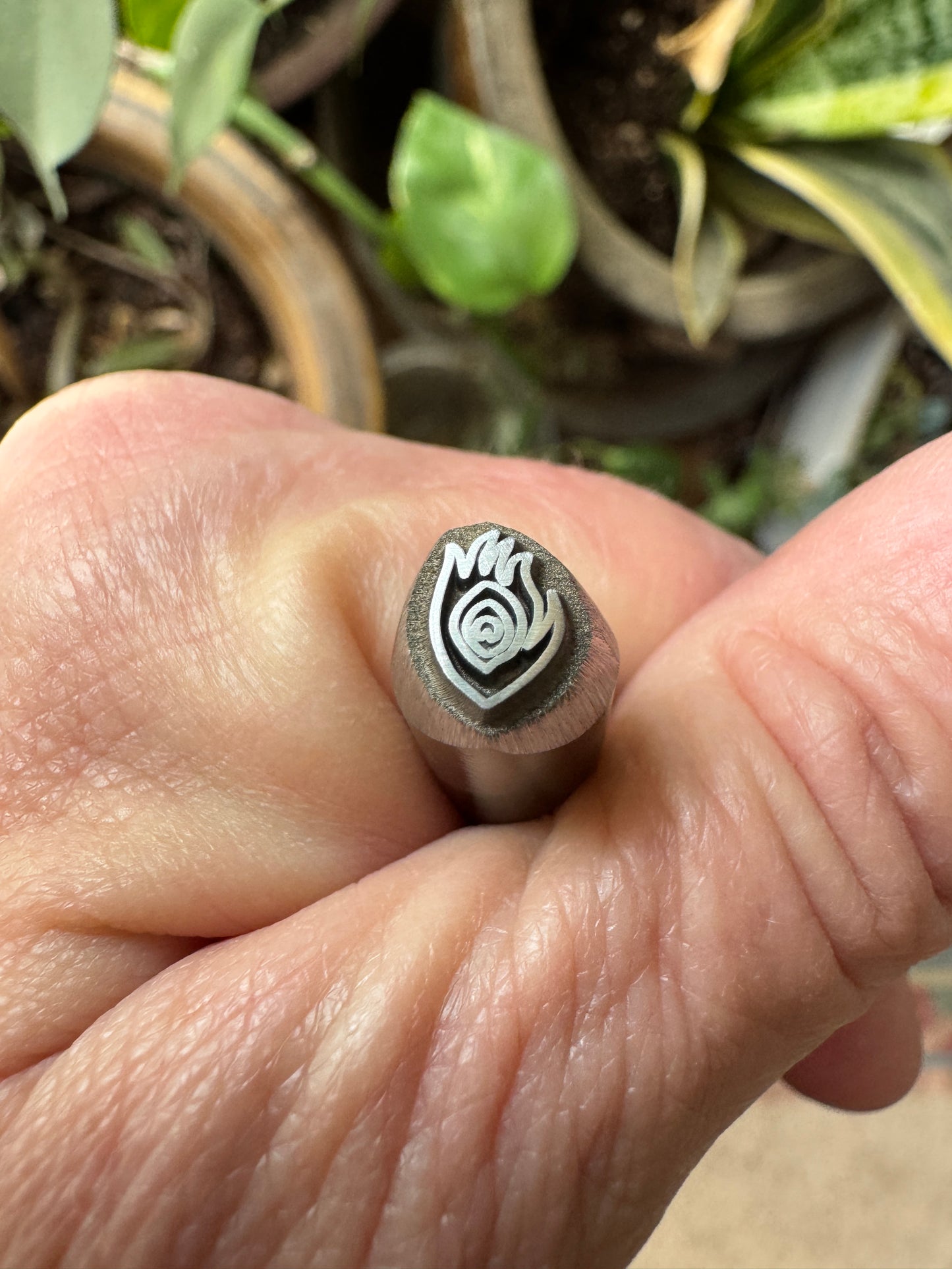 Peacock feather stamp