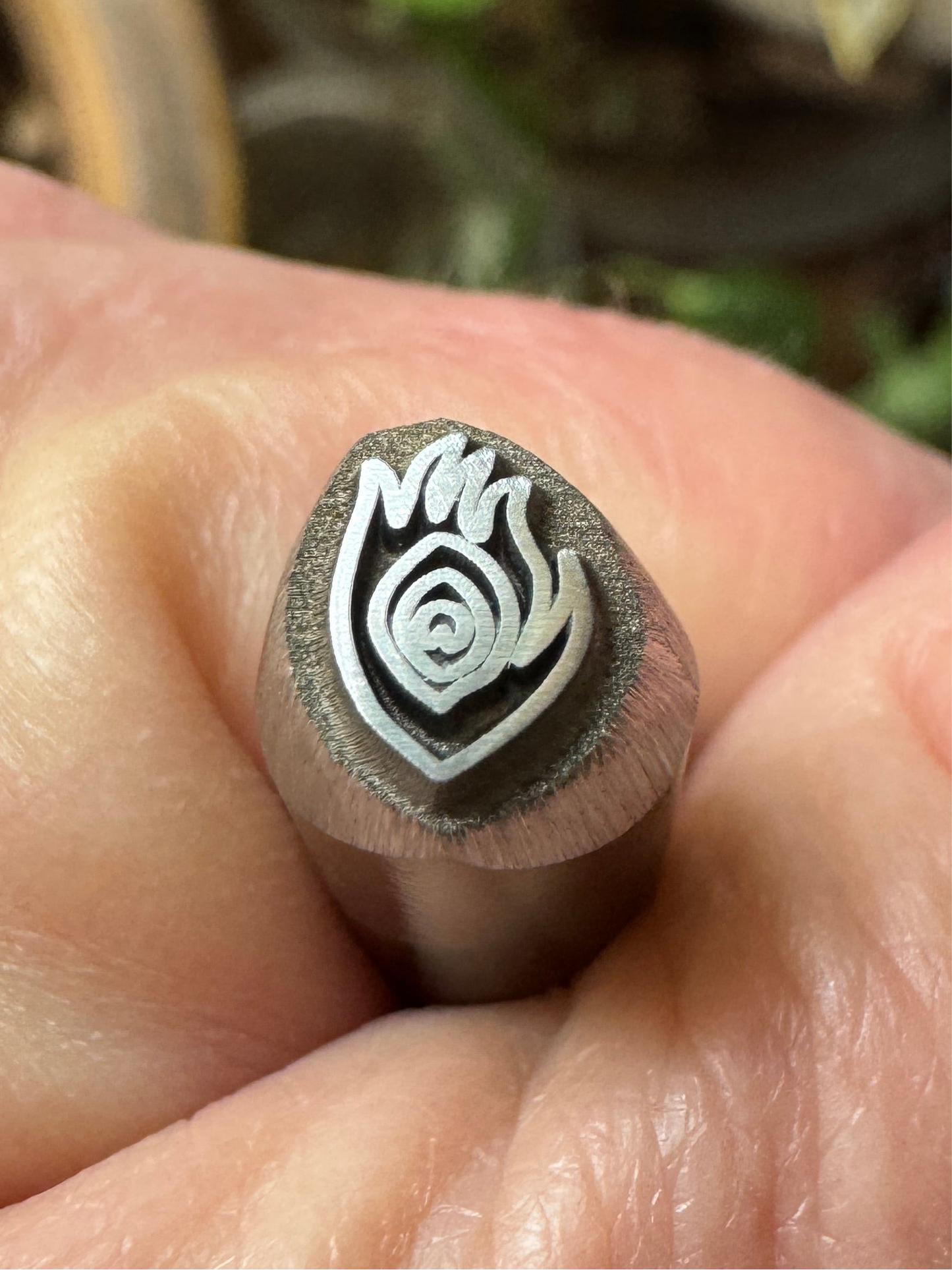 Peacock feather stamp