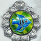 Enamel fish pendant
