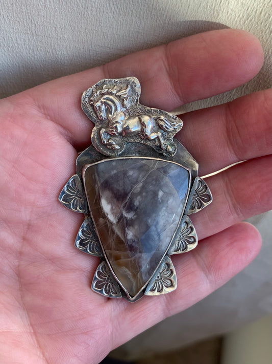 Horse with Agate Pendant