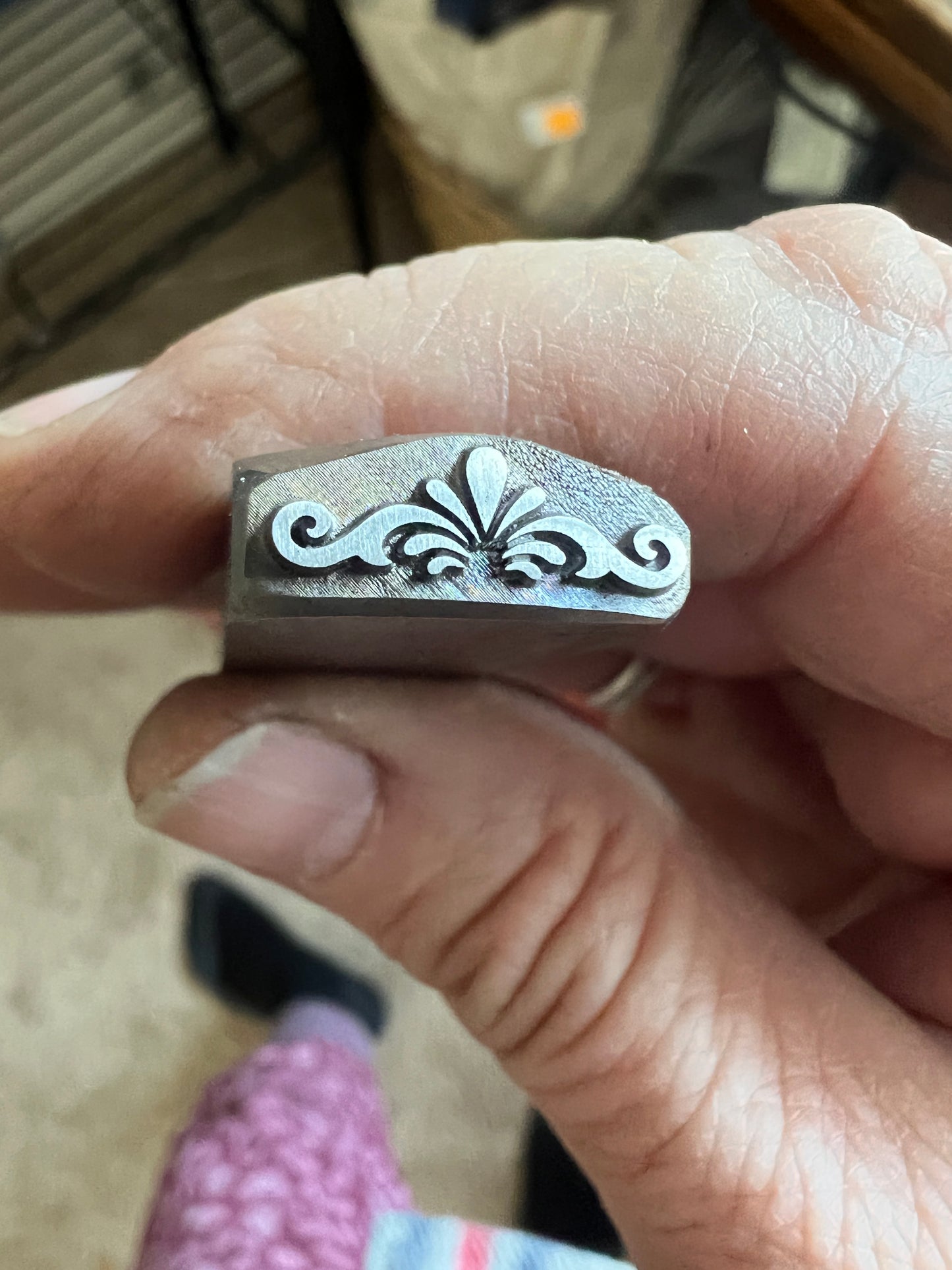 Scrollwork border stamp