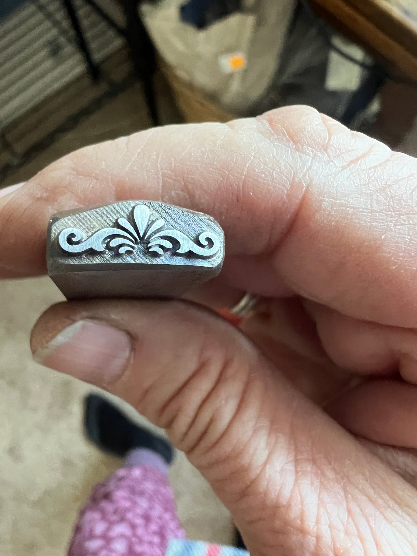 Scrollwork border stamp